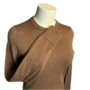 J. Crew Merino Wool Carolyn Fitted Crewneck Base Layer Top Brown Hickory Sz M